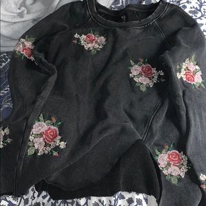 Top with hand sewn roses